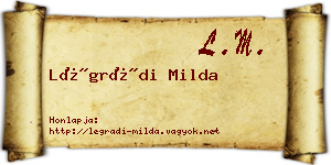 Légrádi Milda névjegykártya